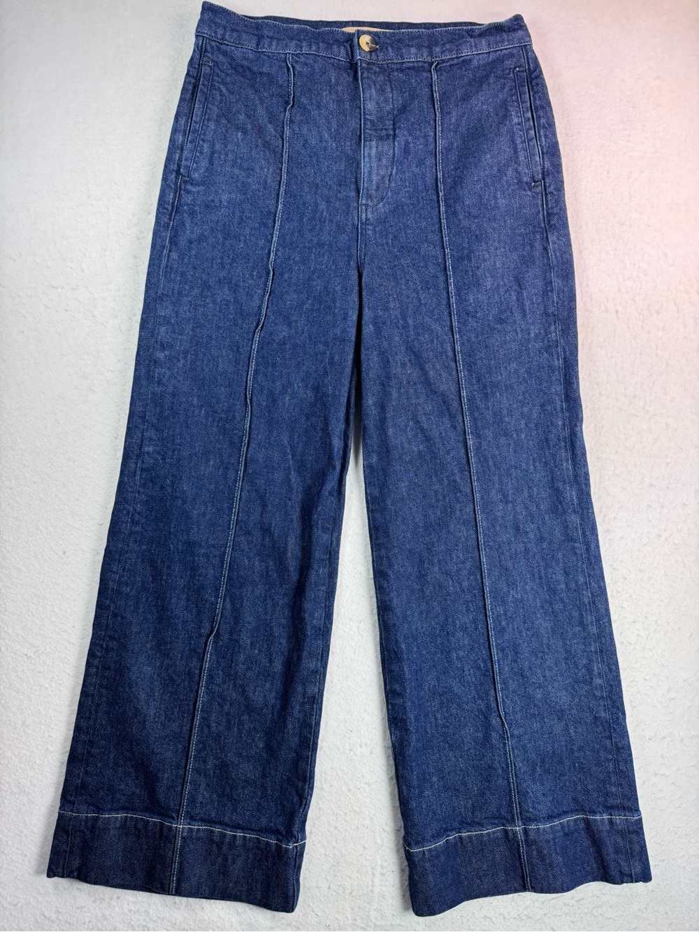 Joe’s Jeans Wide Leg Denim Trouser Pants Women’s 30 Dark Wash Cropped